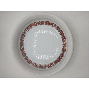 Alphabet-Themed Ceramic Dish Made In Thuringia Vintage White Bowl With Red Lette